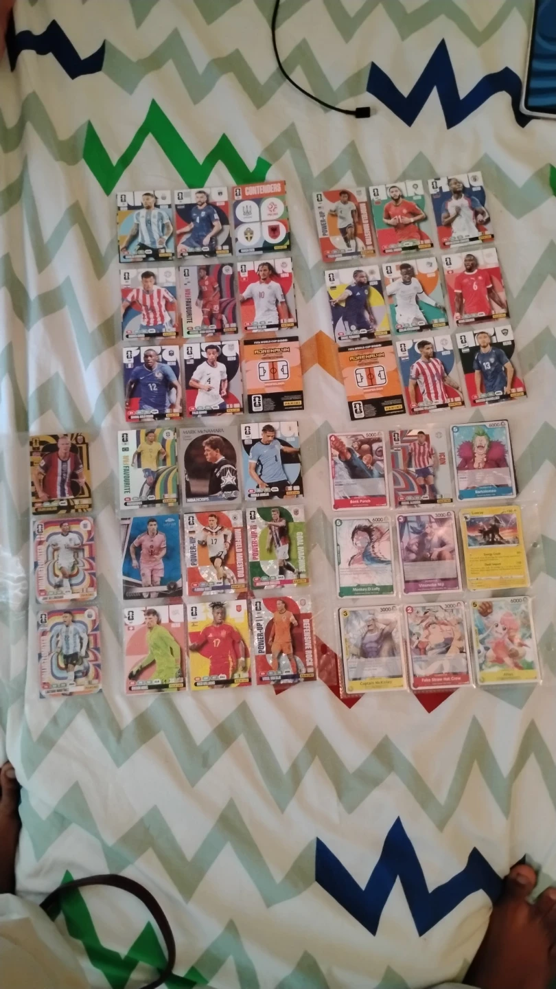 Collection of Panini Adrenalyn XL and One Piece Trading Cards