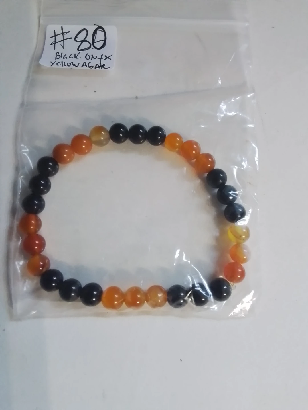 Black Onyx and Yellow Agate Bead Bracelet - photo 3