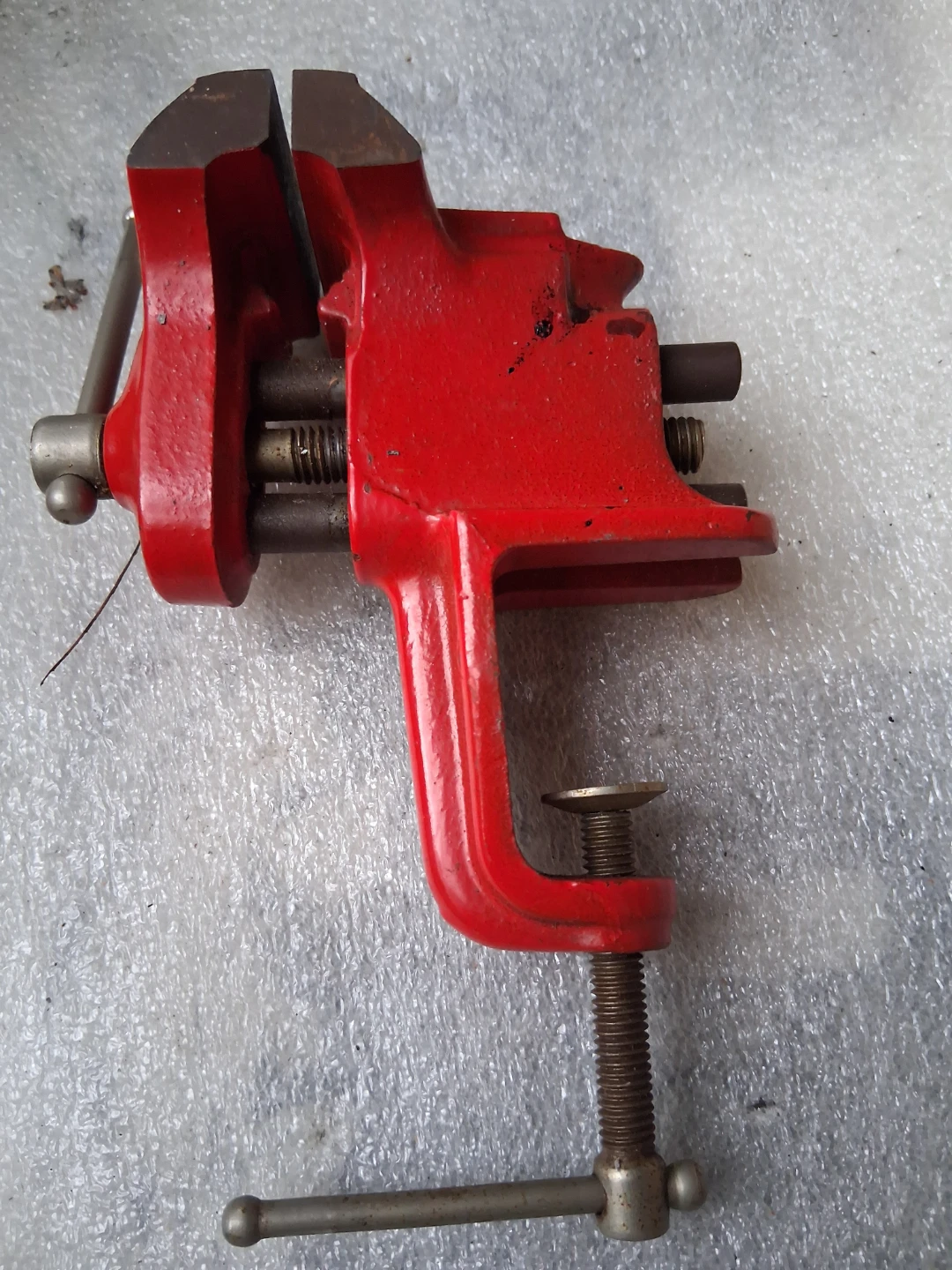 Red Portable Table Vise Made in Usa.