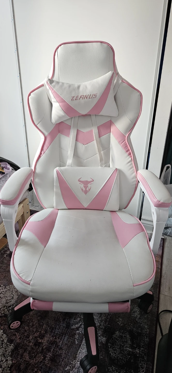 ZEANUS Gaming Chair Pink and White