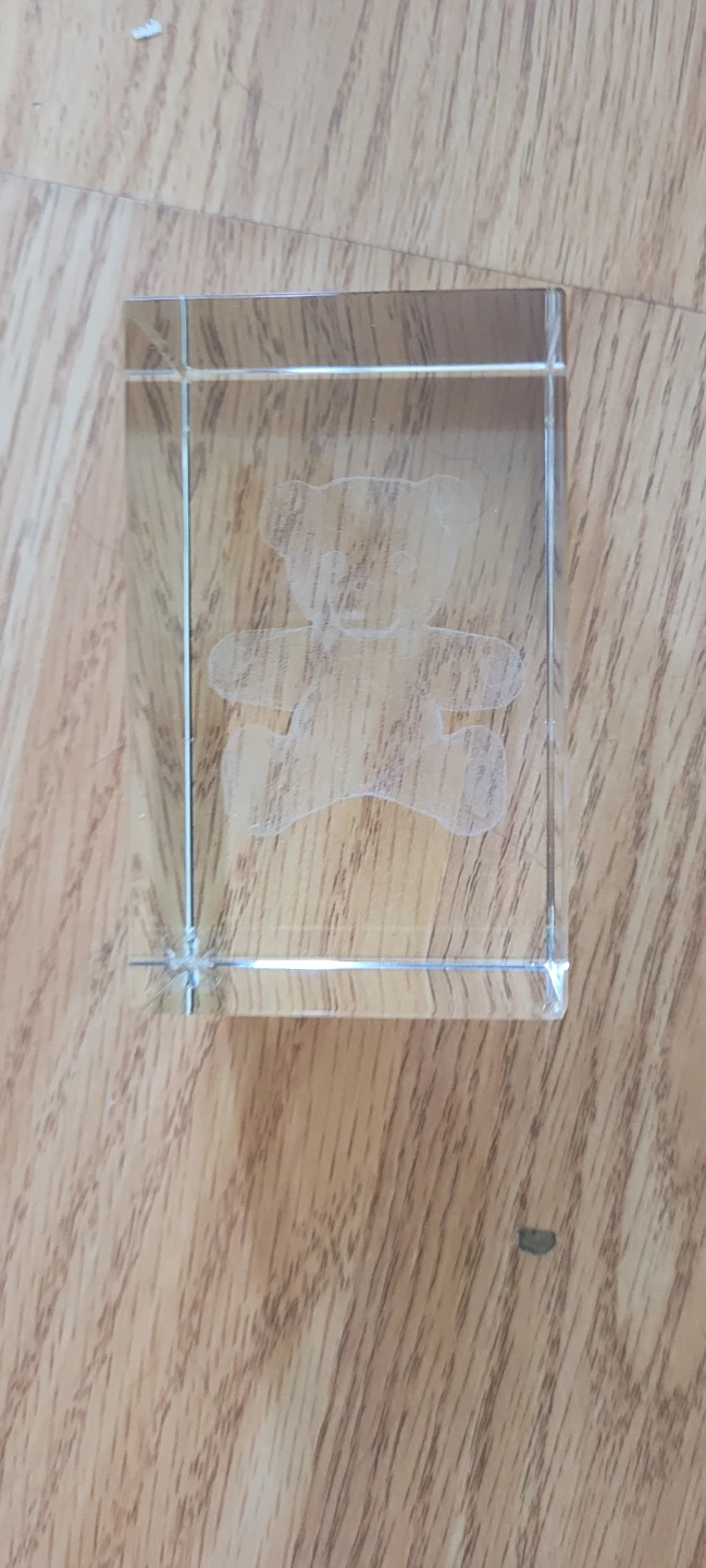 Clear Glass Teddy Bear Paperweight