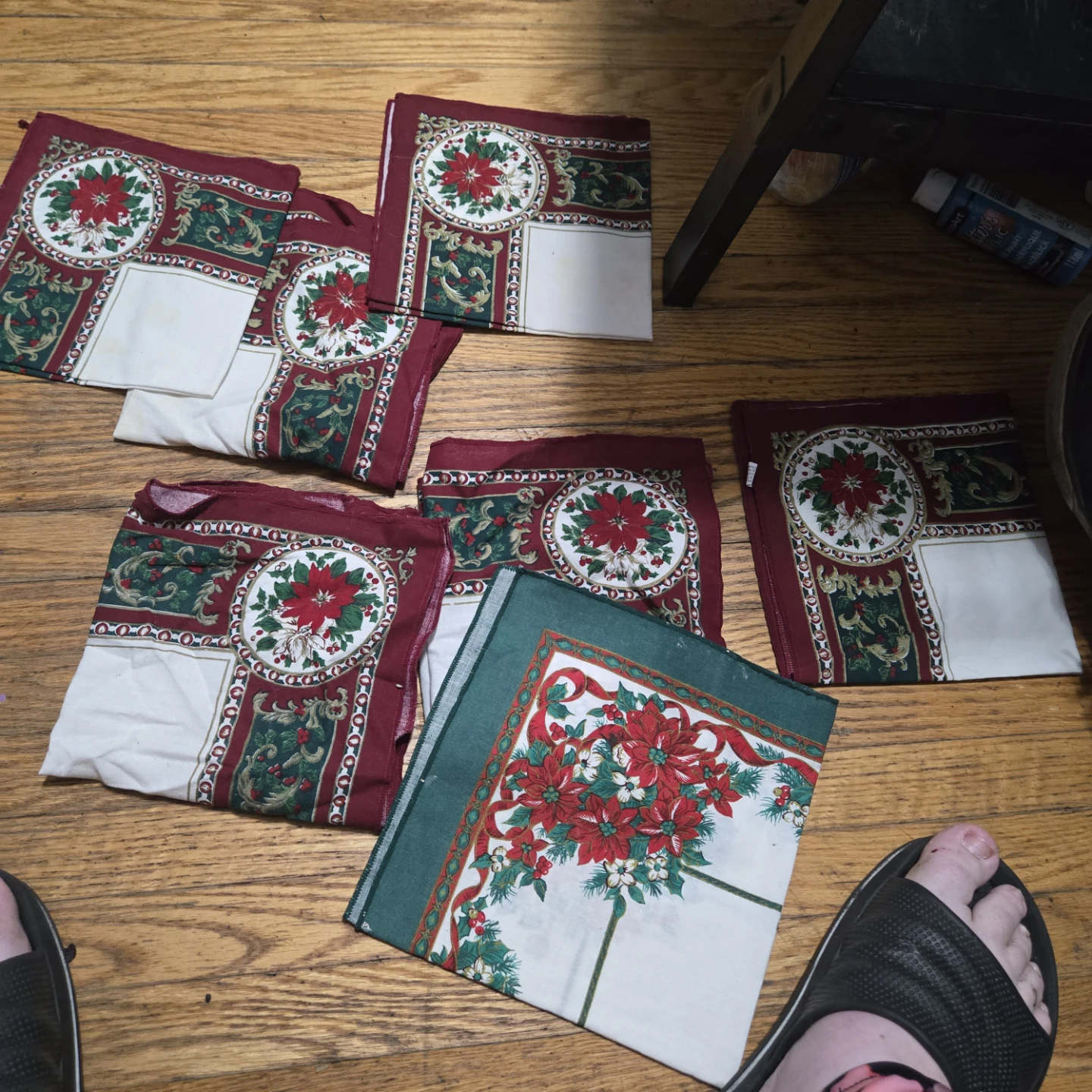 Set of 7 Christmas Cloth Napkins