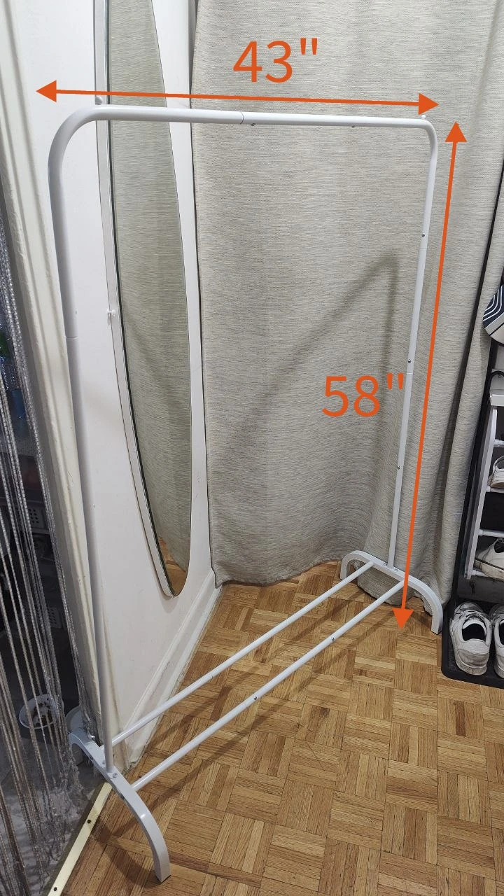 White Metal Garment / Clothes Rack with Bottom Shelf (43" x 58") - photo 2