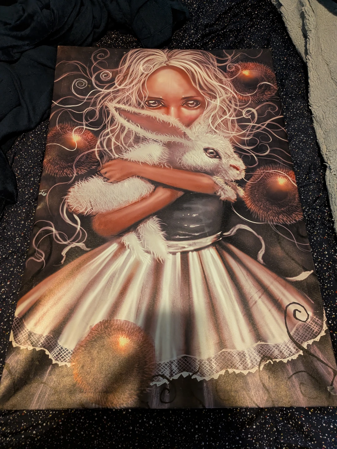 Fantasy Girl with Rabbit Canvas Art