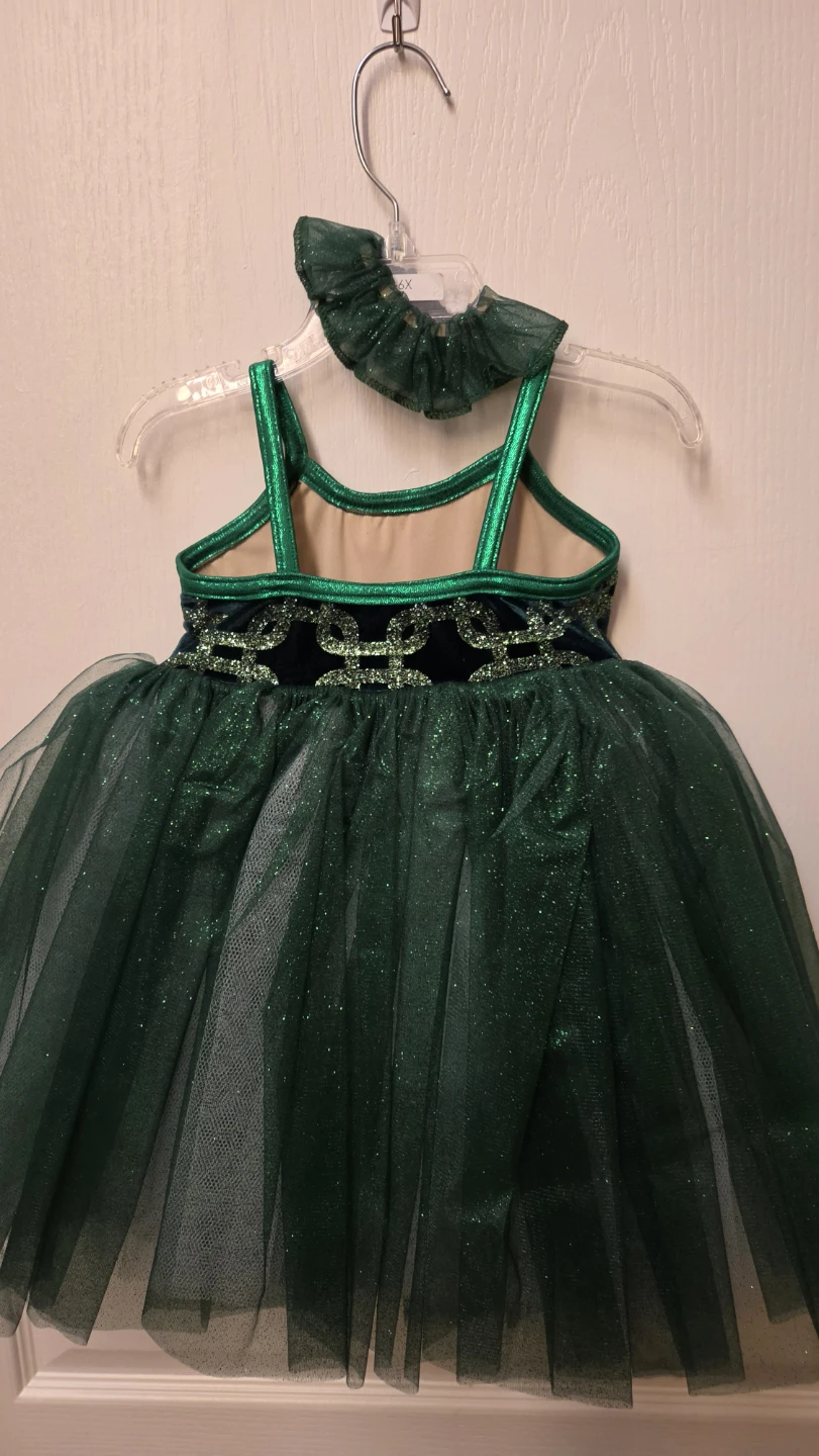 Jazzamatazz Green Dance Costume Size 6X - photo 3