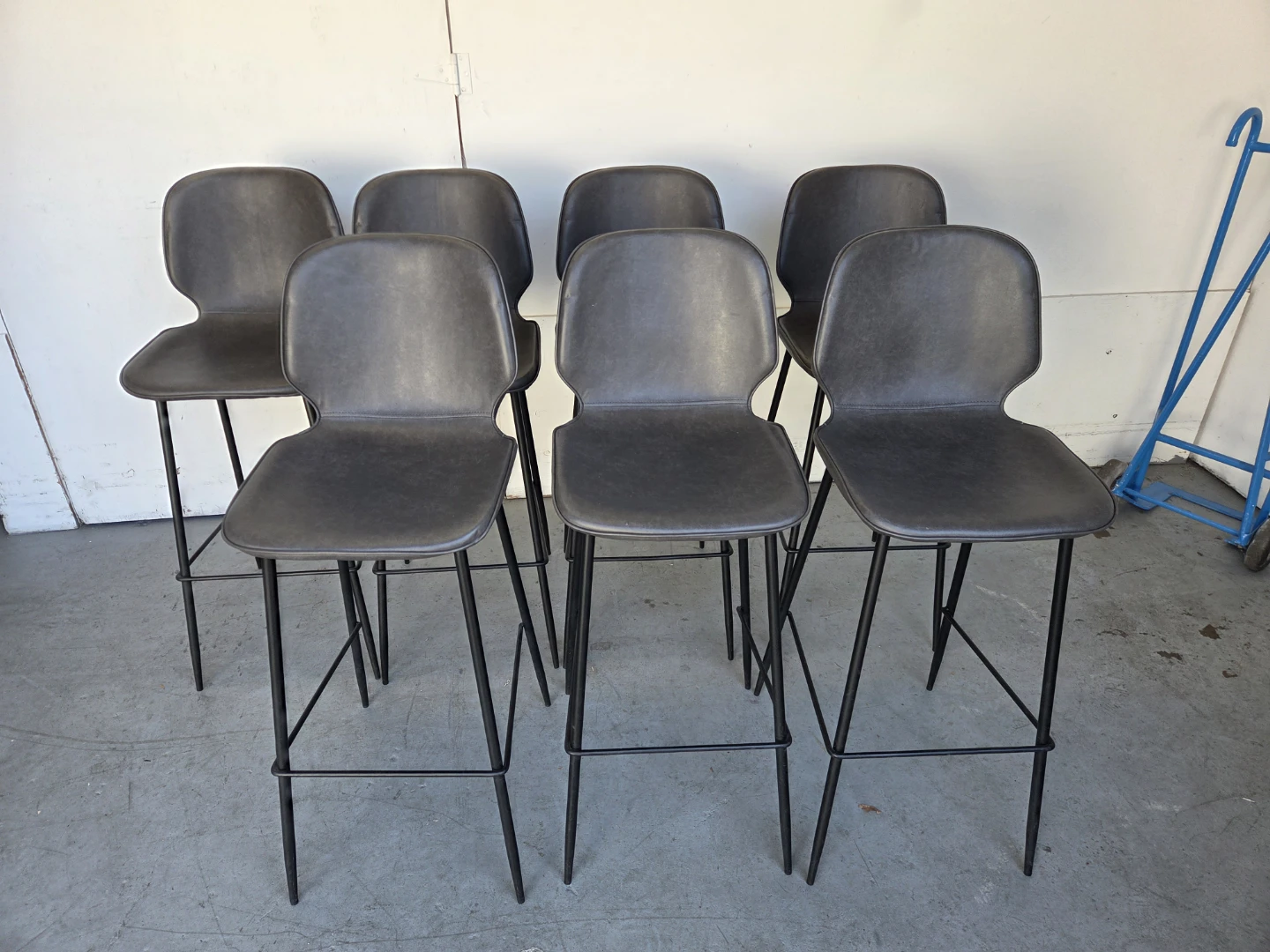 Set of 7 Modern Dark Grey Bar Stools - photo 2