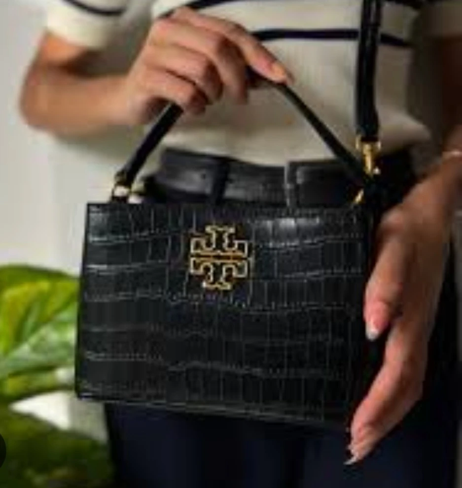 Tory Burch Black Crocs glossy Handbag - photo 2