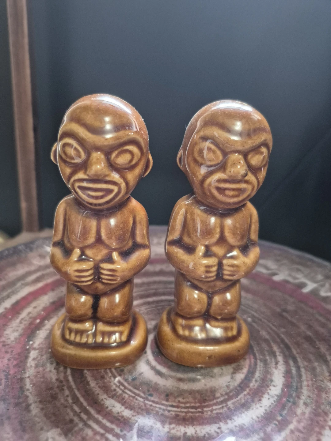 Vintage Tiki Salt and Pepper Shakers