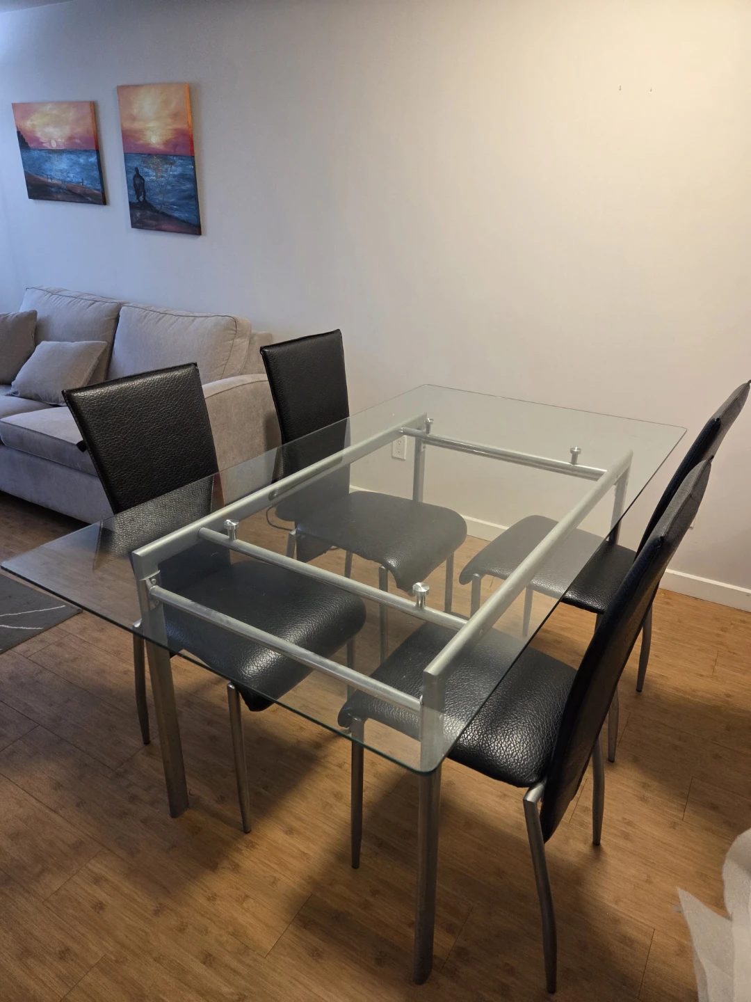Glass Dining Table with 4 Chairs - photo 4