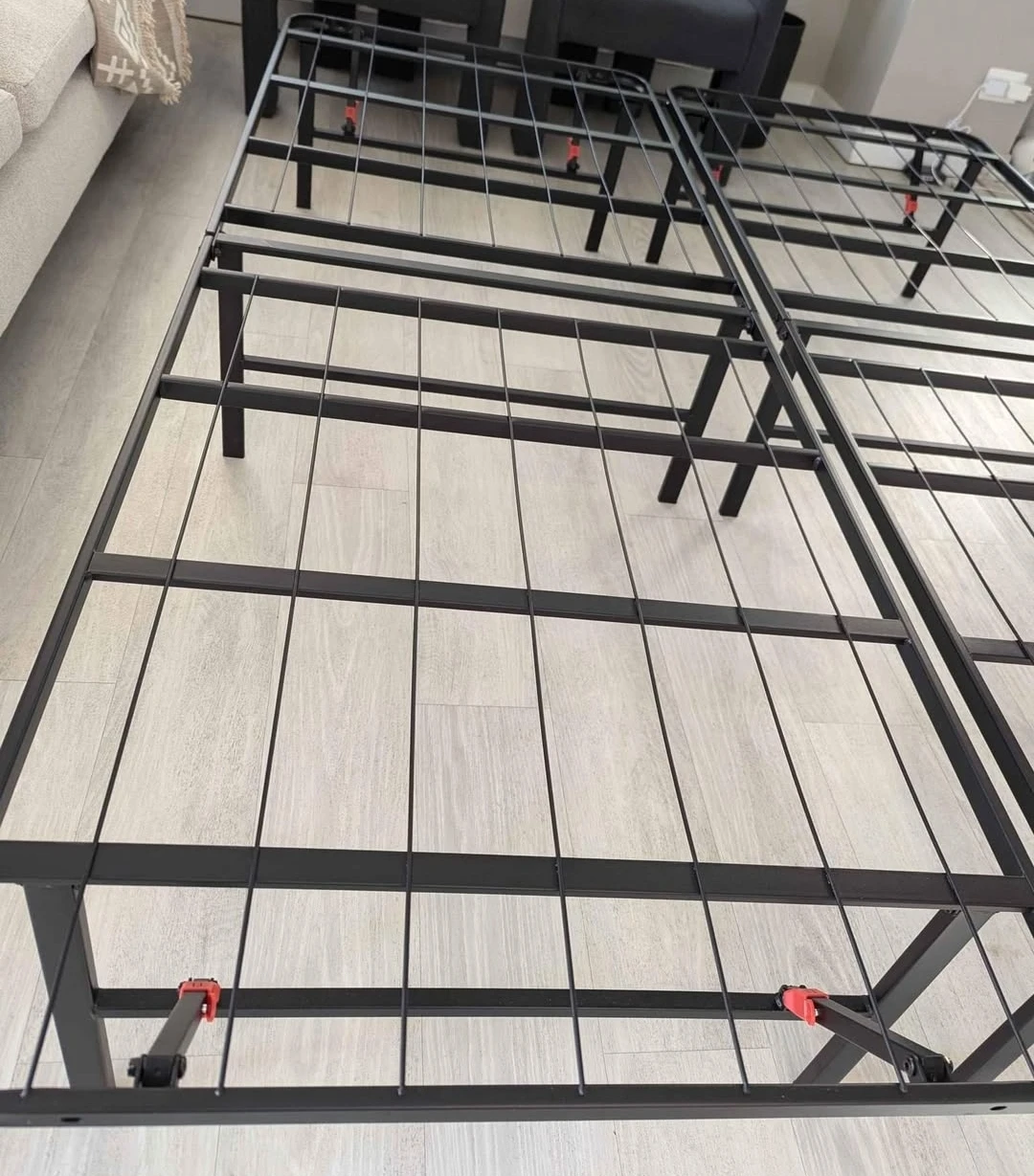 Black foldable metal bed frame - photo 4