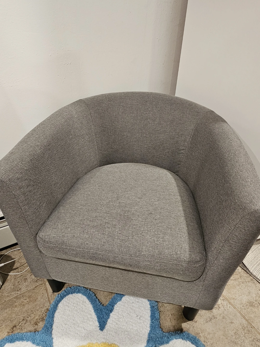 Gray Barrel Chair and Matching Ottoman Set - photo 2
