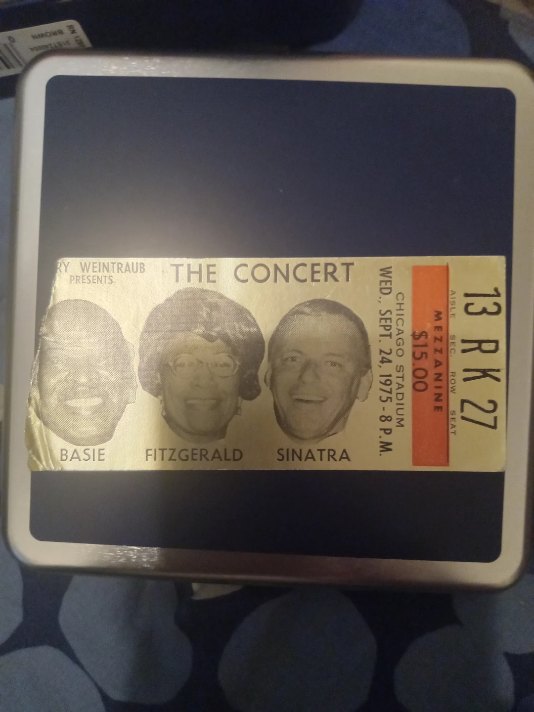 The Concert Basie Fitzgerald Sinatra Ticket 1975