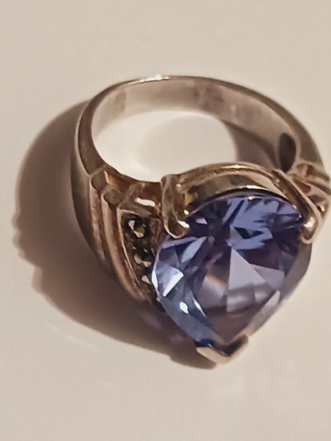 Gorgeous Sterling Silver 925 Blue Stone Cocktail Ring - photo 2