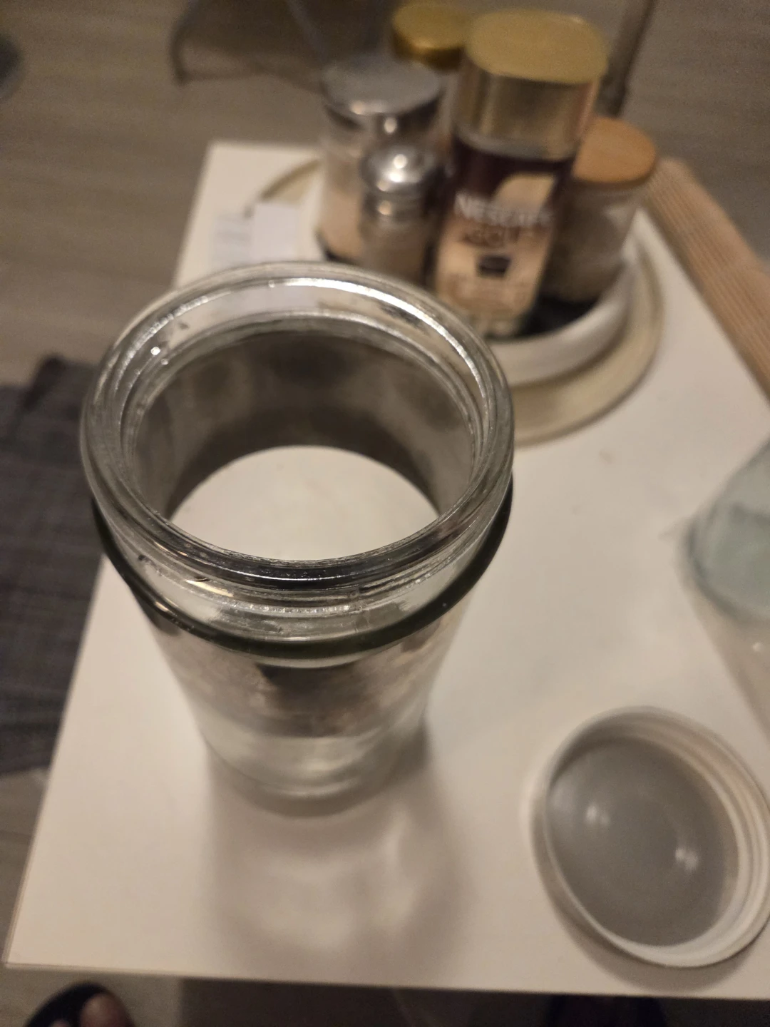 Glass storage canister with stainless steel accents - photo 4