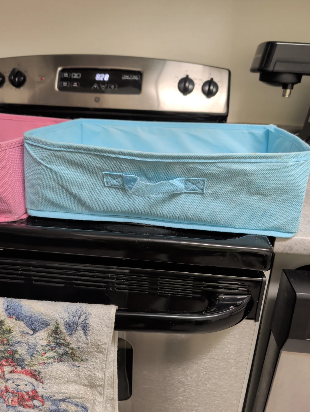 Two Fabric Storage Bins Pink and Blue - photo 2