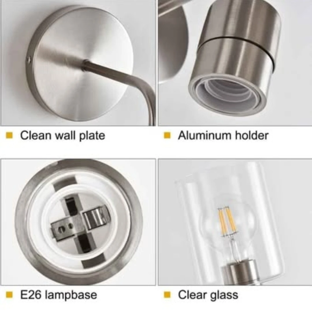 2 Pack Brushed Nickel Wall Sconces - photo 3