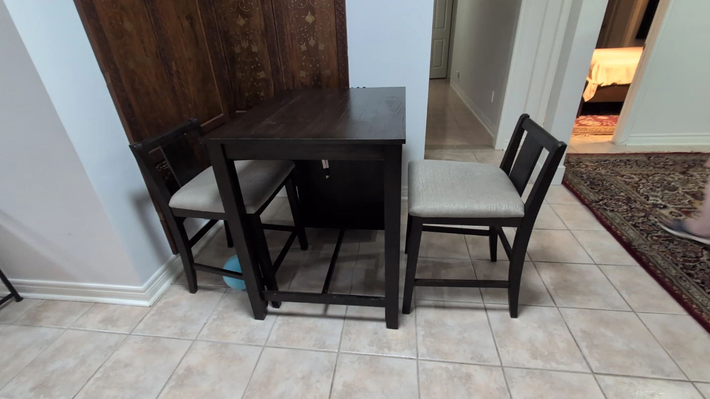 Counter Height Table Set with Two Stools