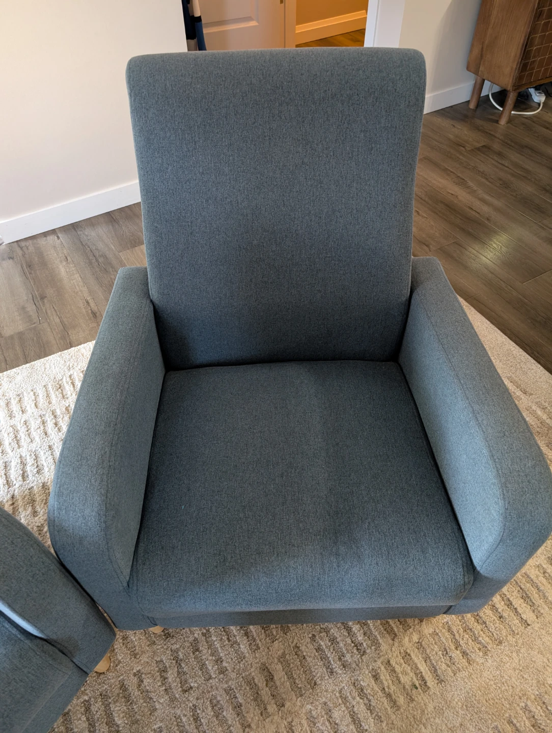 Set of Two Blue Fabric Armchairs - photo 2