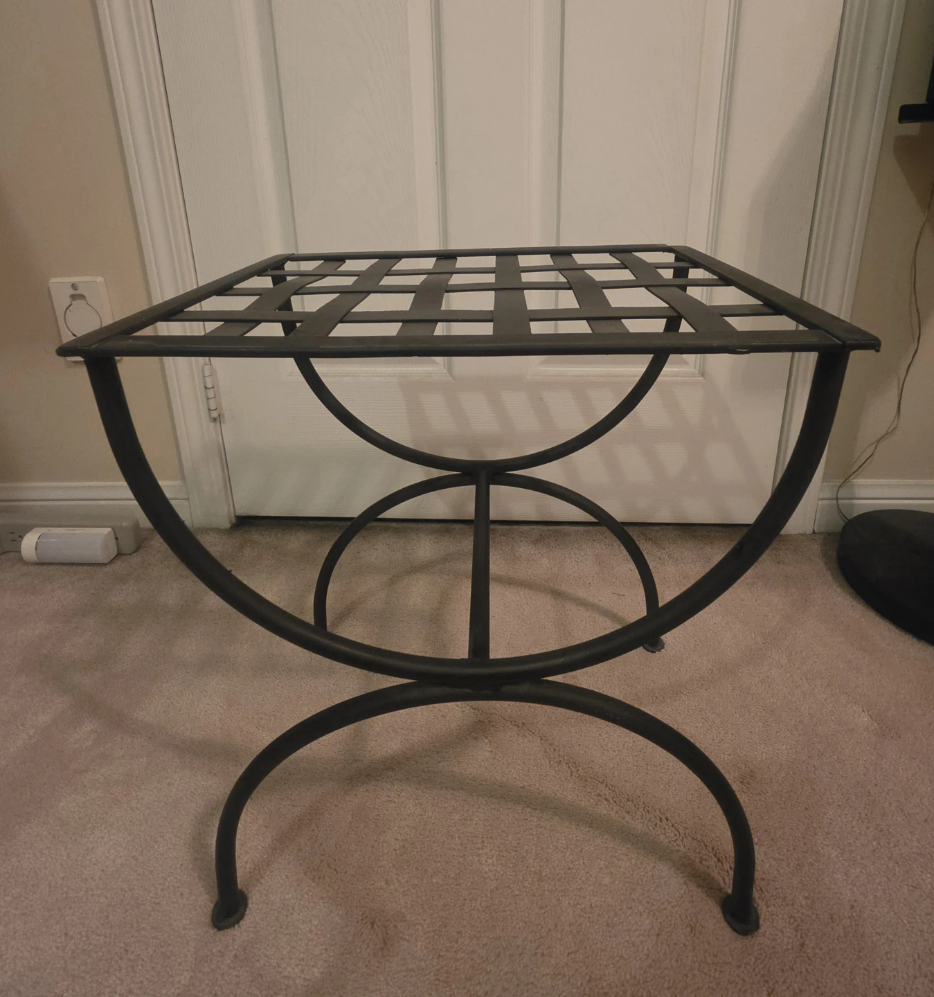 Two vintage wrought iron stool/foot rest/ottoman - photo 3