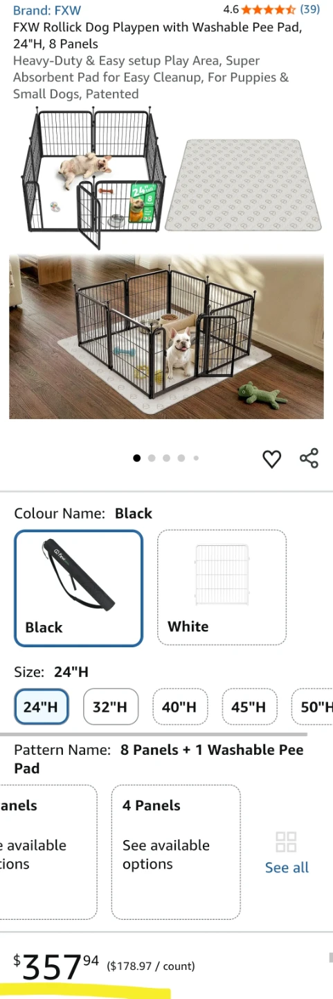 FXW Rollick Dog Playpen- 8 Panel- NEW - photo 3