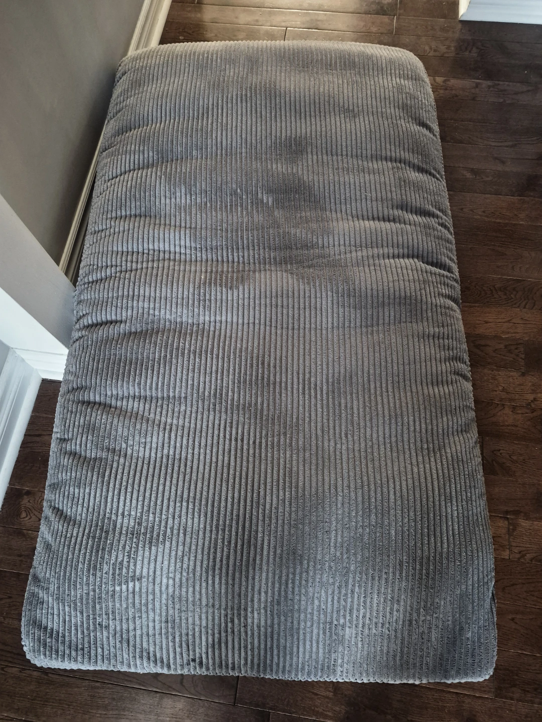 Grey Corduroy Floor Cushion