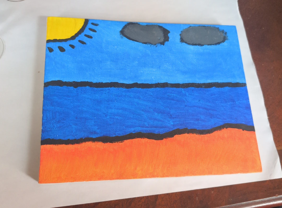 Hand-painted acrylic canvas art - photo 2