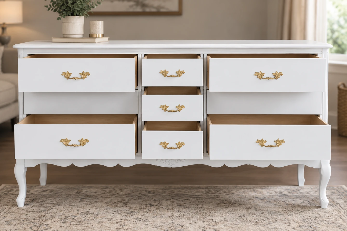 White Dresser with Gold Handles - photo 2