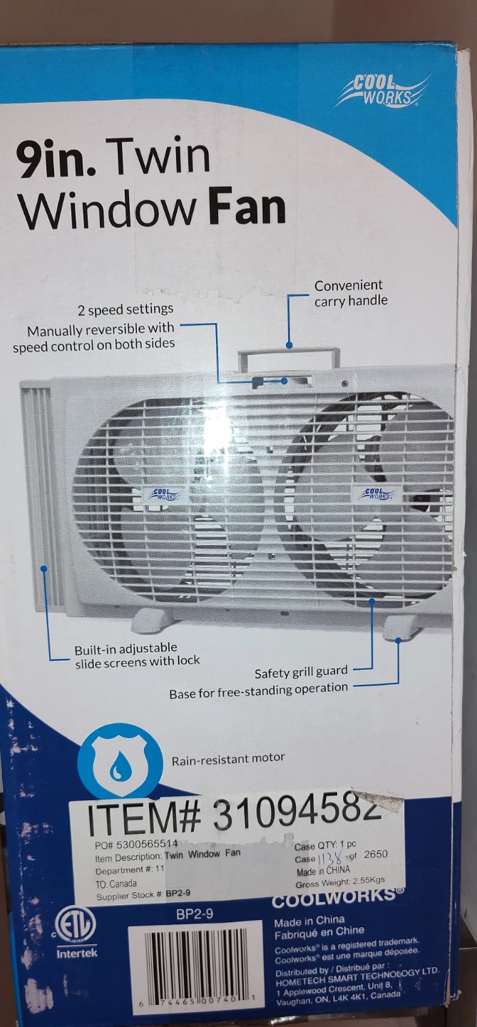 Cool Works 9in. Twin Window Fan