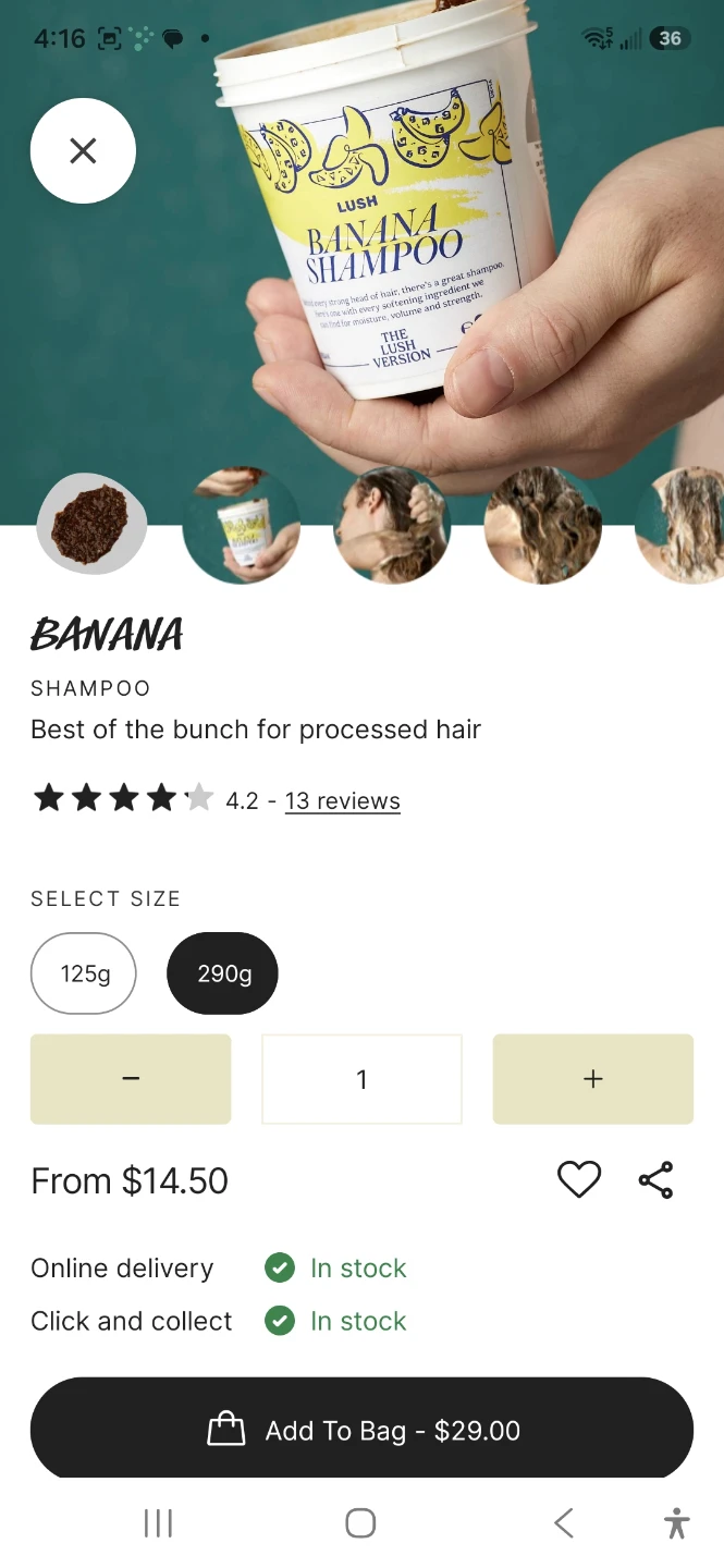 Lush Banana Shampoo 290g