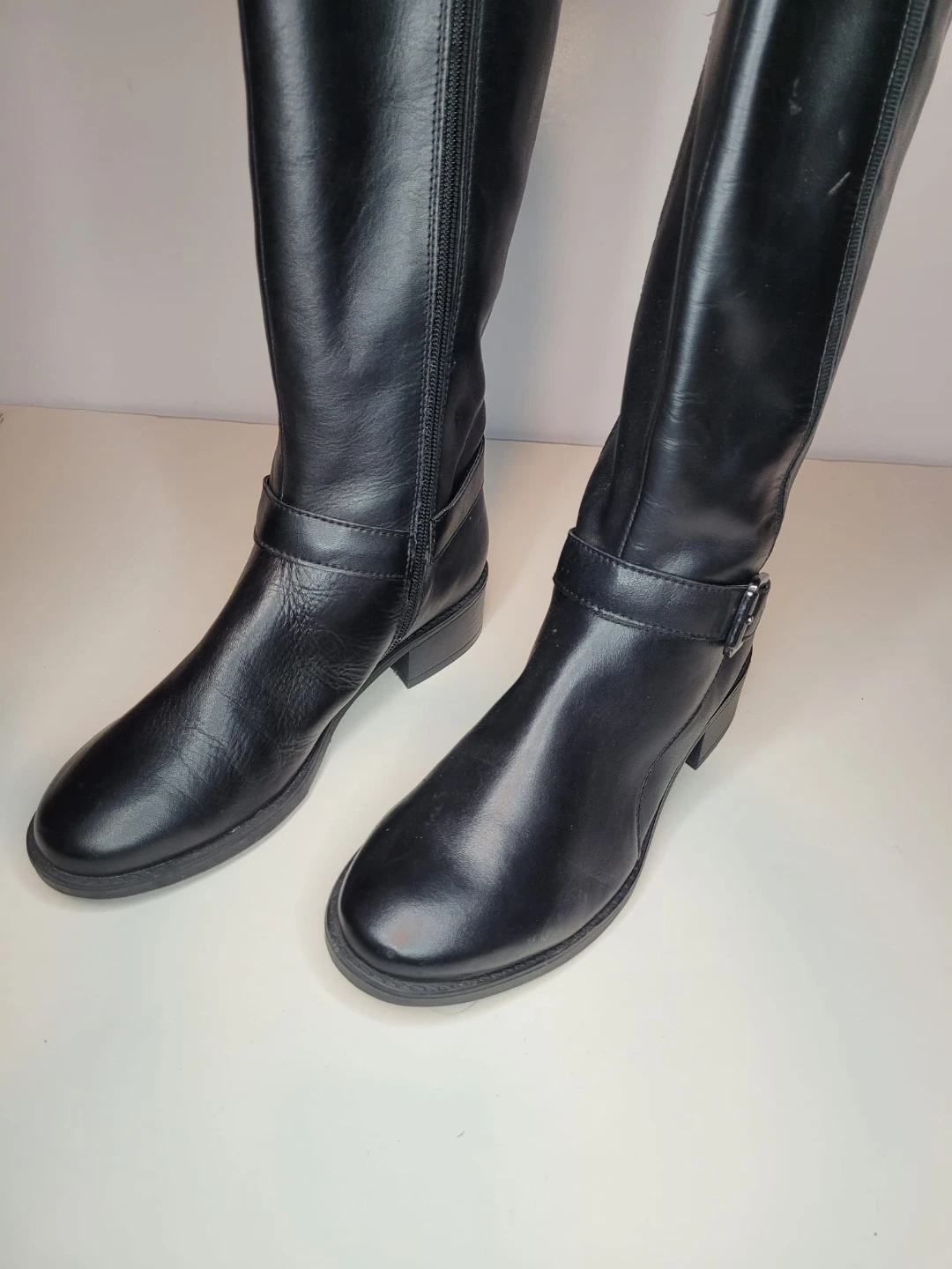 Black Tall Boots Size 6M - photo 2