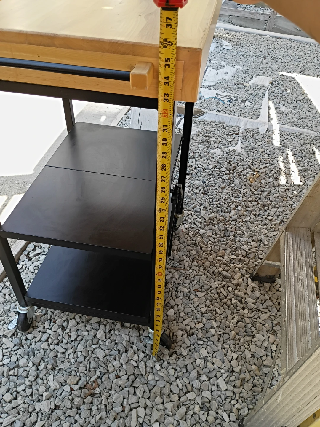 Rolling Kitchen Cart with Butcher Block Top - photo 2