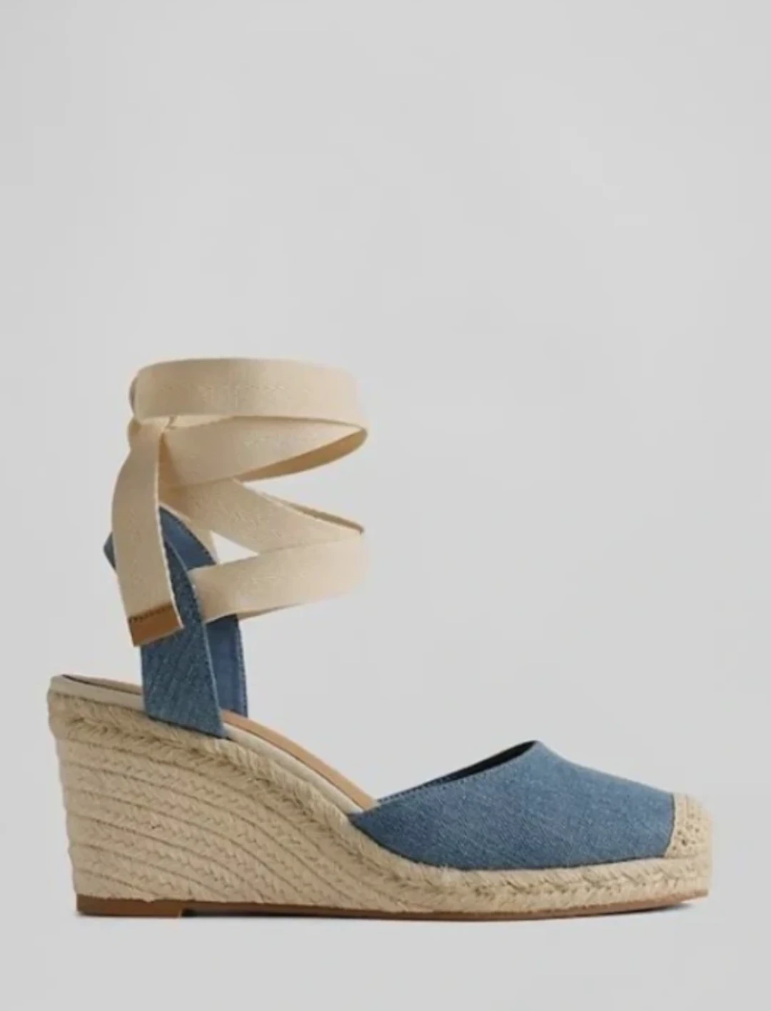 Blue Denim Espadrille Wedges