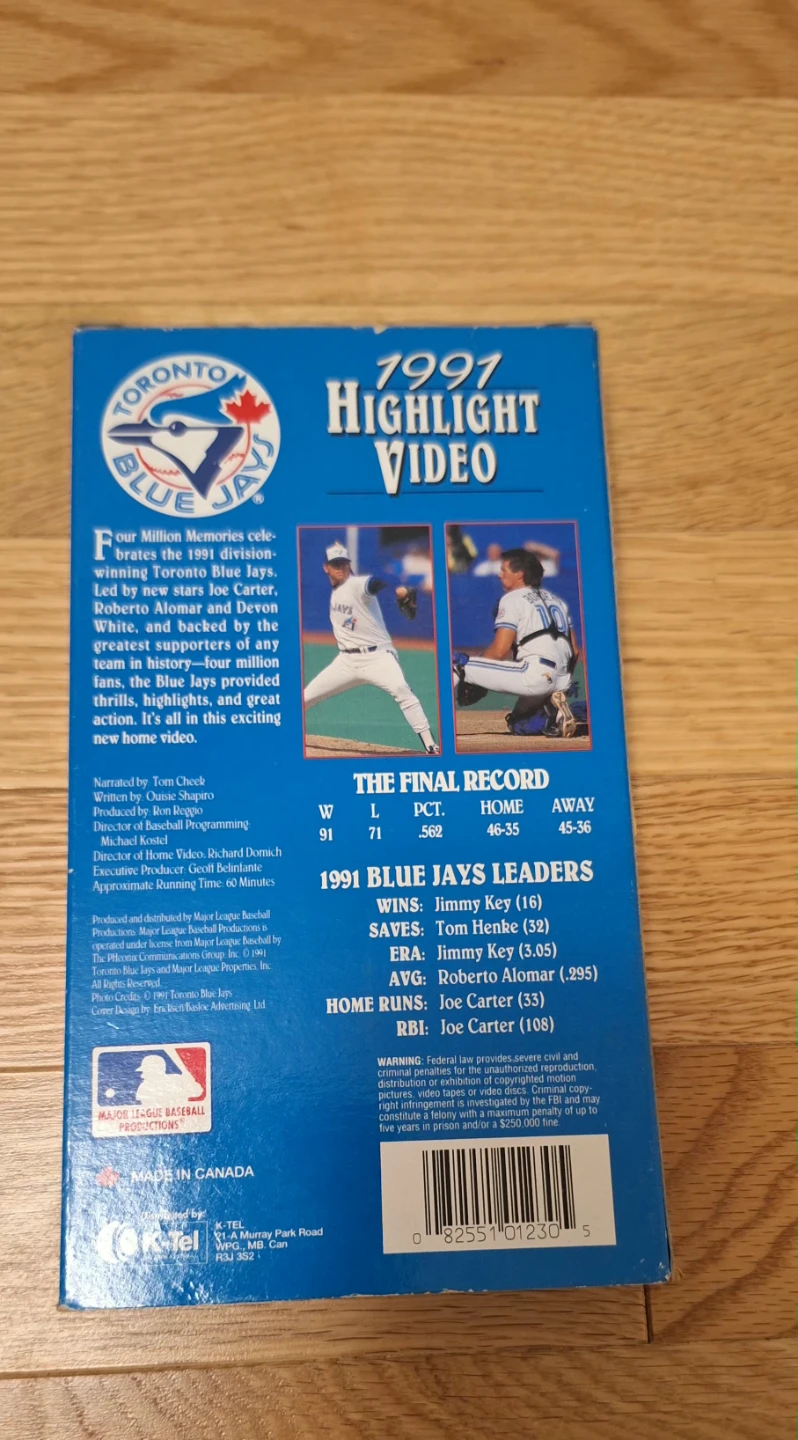 Toronto Blue Jays 1991 Highlight VHS Video Tape - photo 2