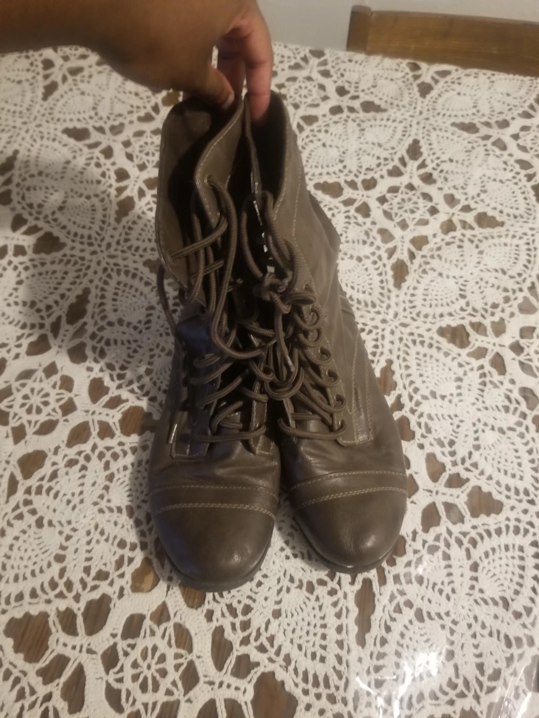 Brash Brown Lace-Up Boots Size 11
