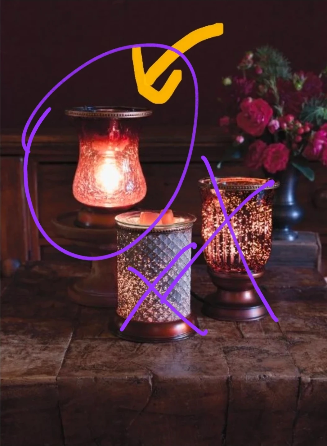 Scentsy Wax Warmer Bronze Crackle Glass