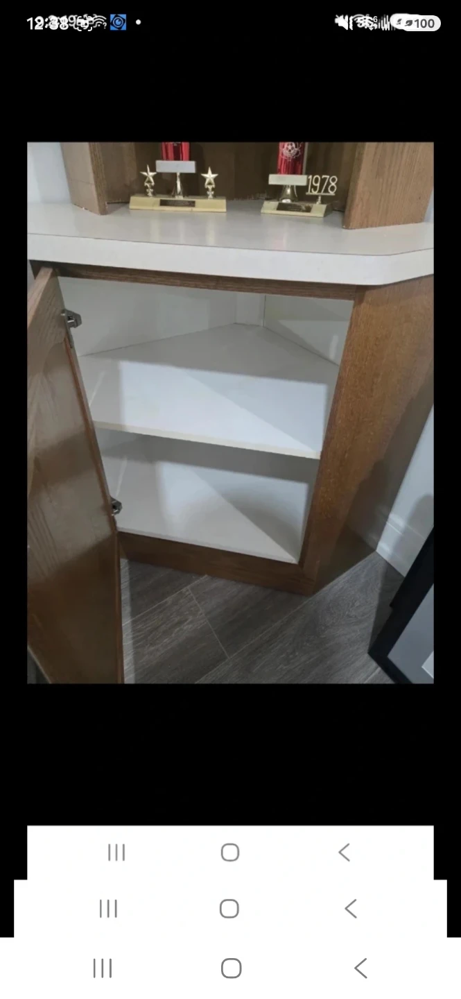 Custom Oak Corner Display Cabinet - photo 5