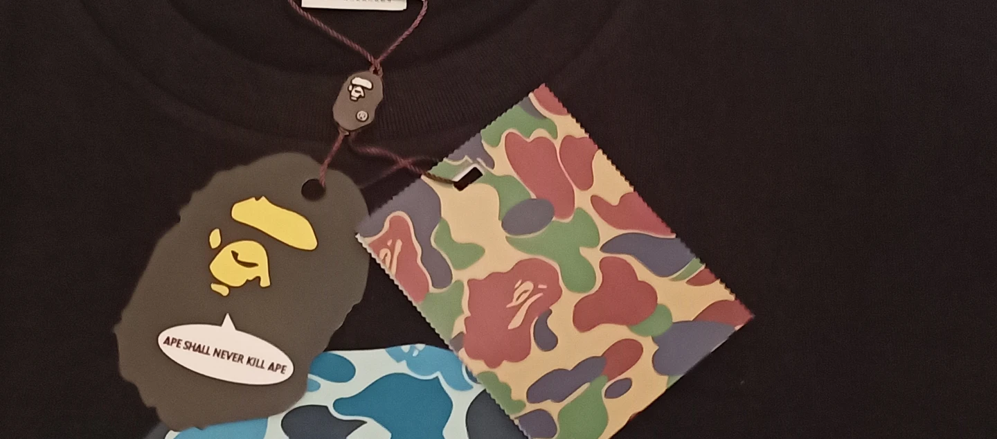 A Bathing Ape Black T-Shirt with Camo Ape Head Graphic - photo 5