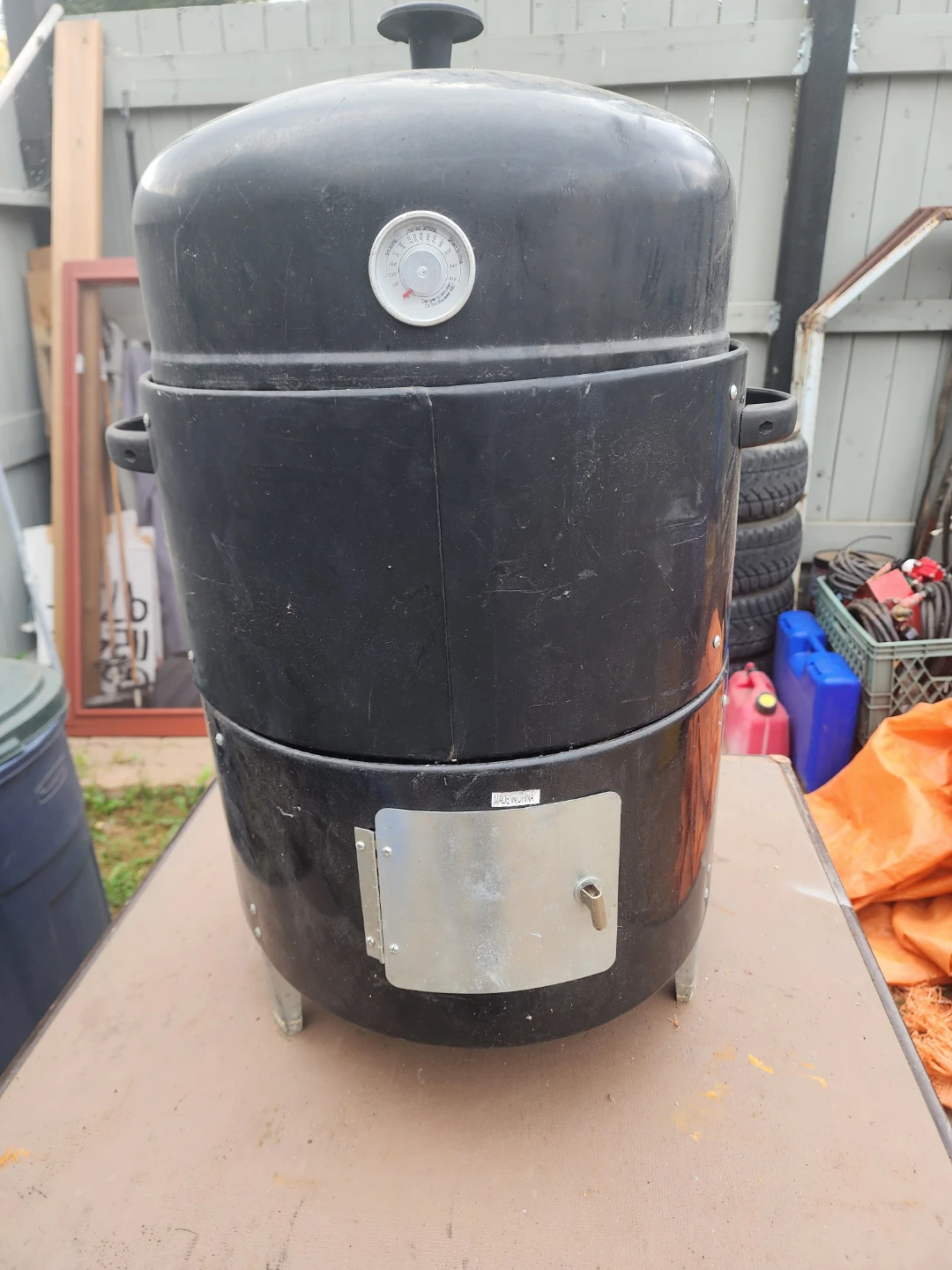 Black Charcoal Bullet Smoker