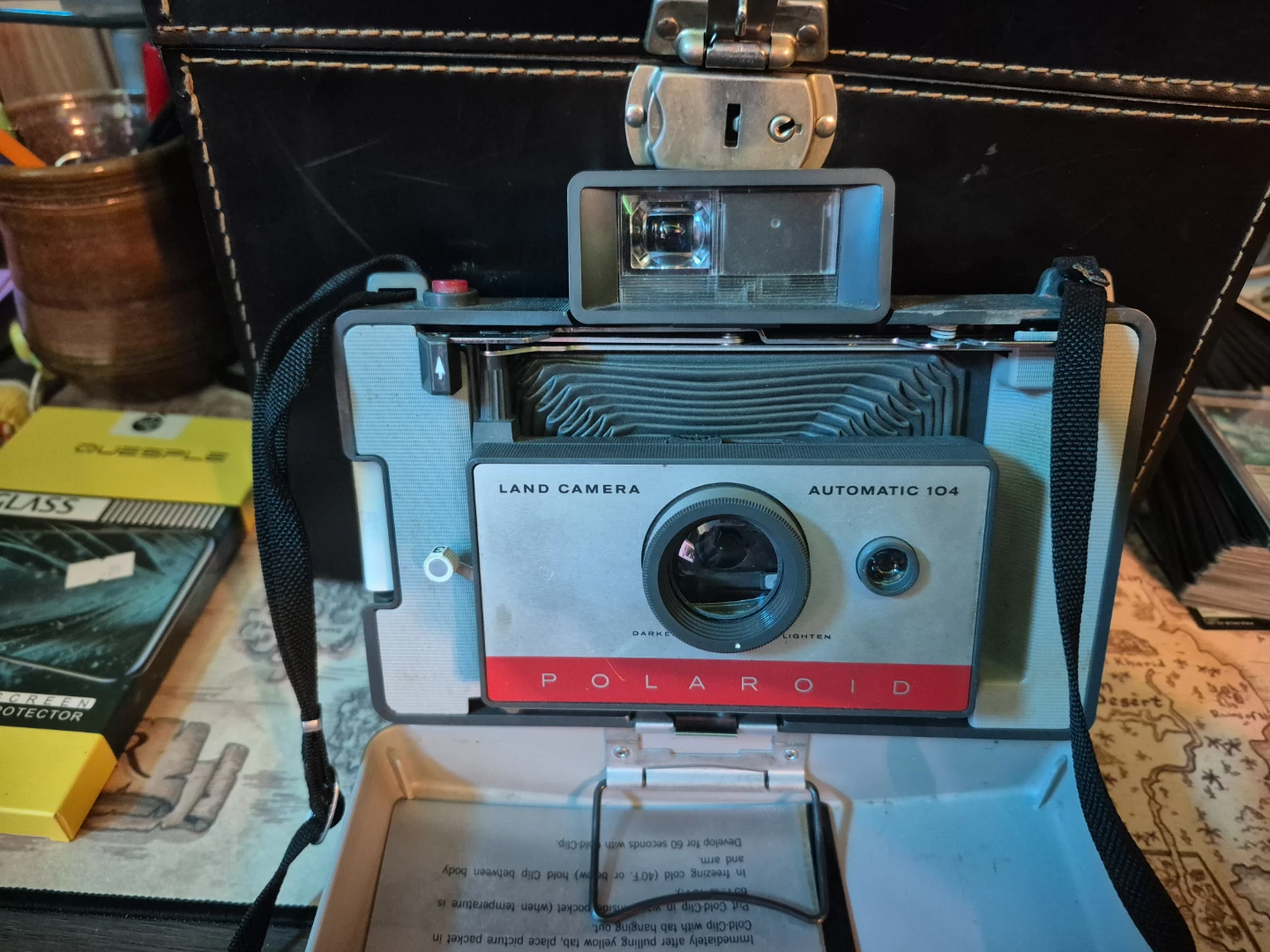 Vintage Polaroid Land Camera Automatic 104 with Case