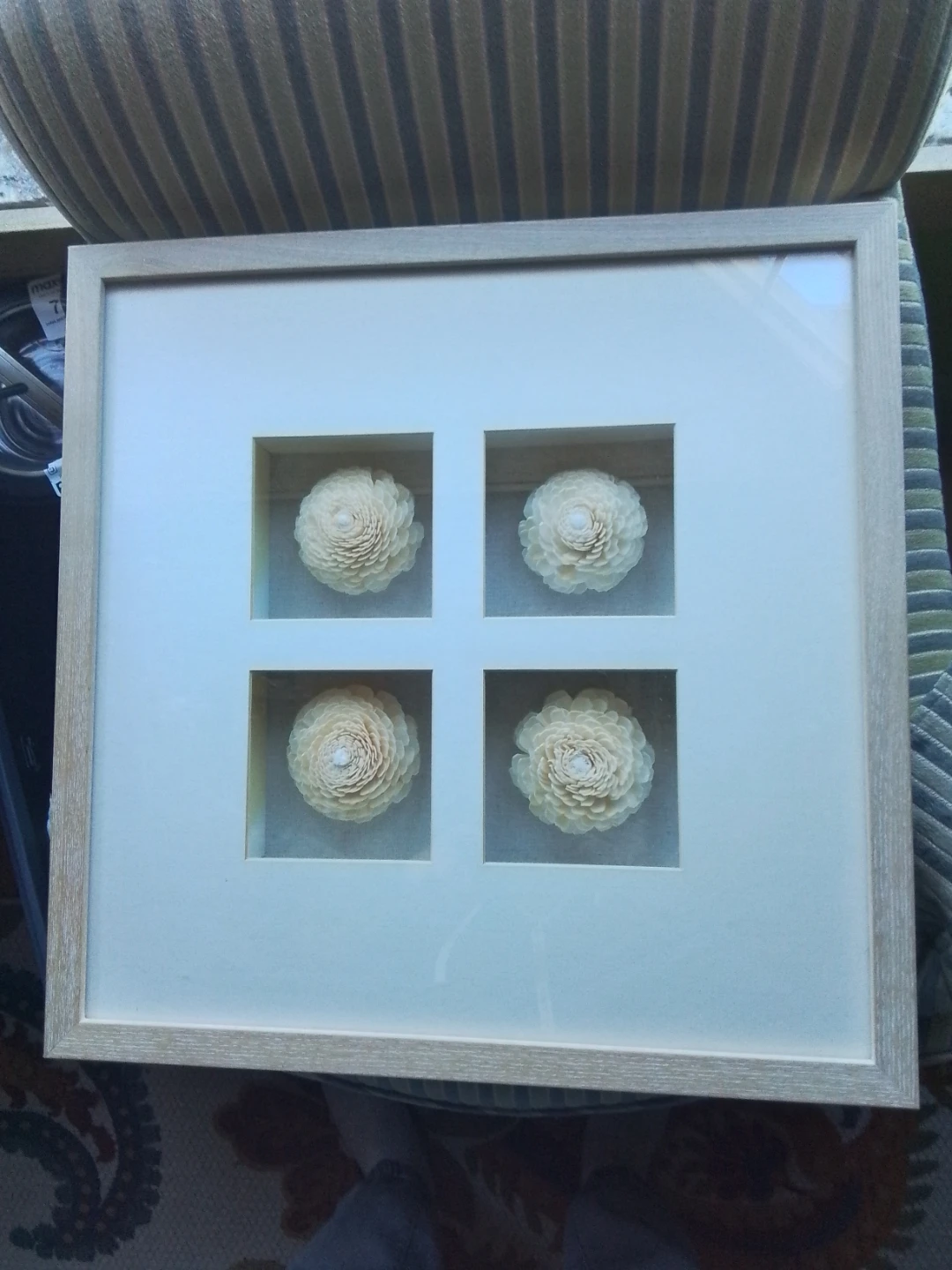 19" 3D Sola Wood Floral Shadow Box Wall Art