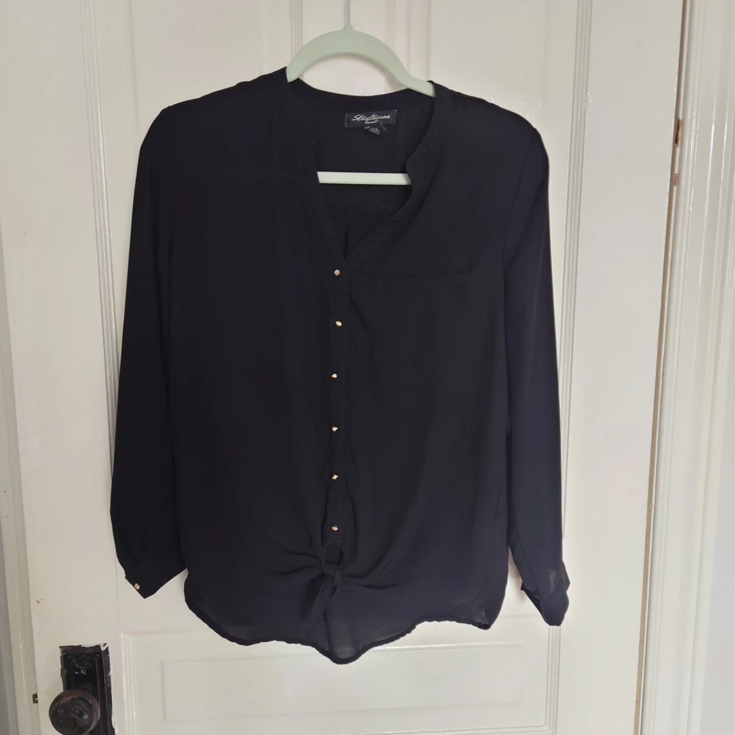 Black Button-Down Blouse