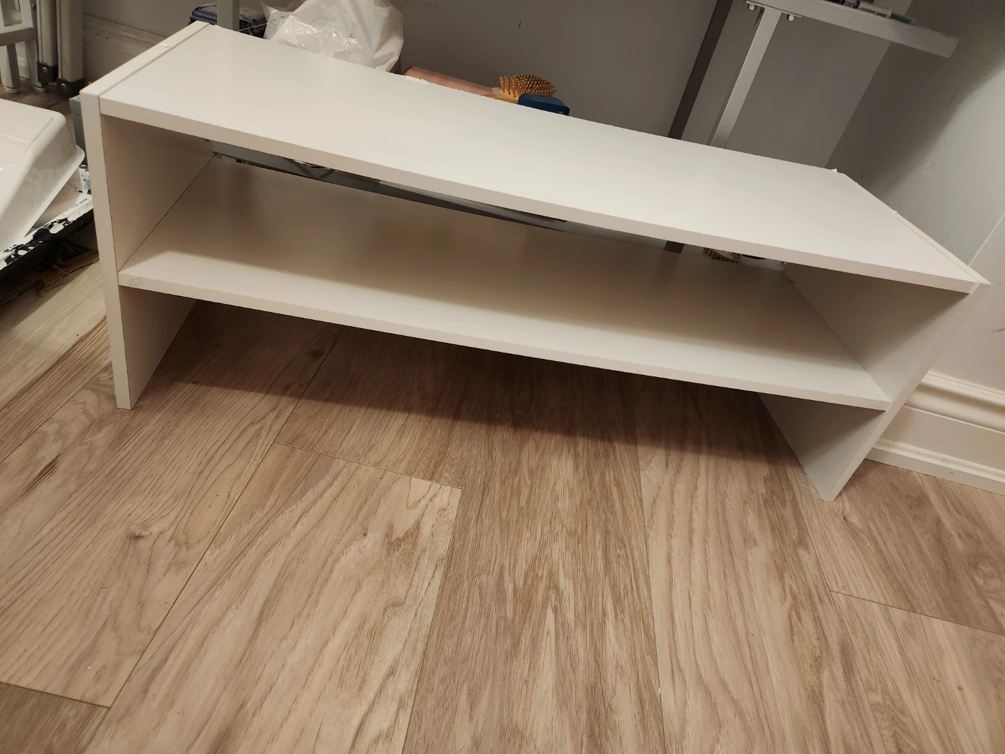 White storage shelf