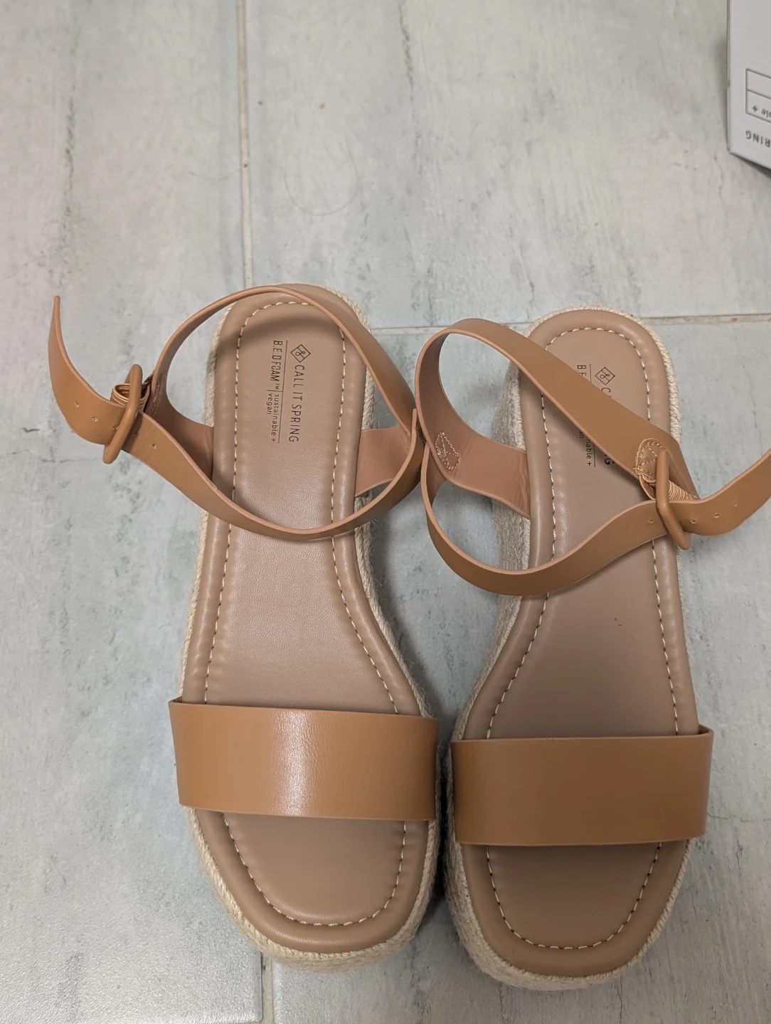 Call It Spring Tan Platform Sandals