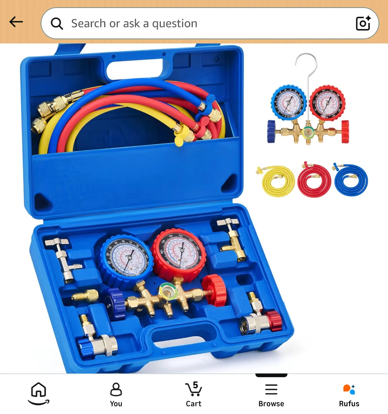 3-Way HVAC Manifold Gauge Set