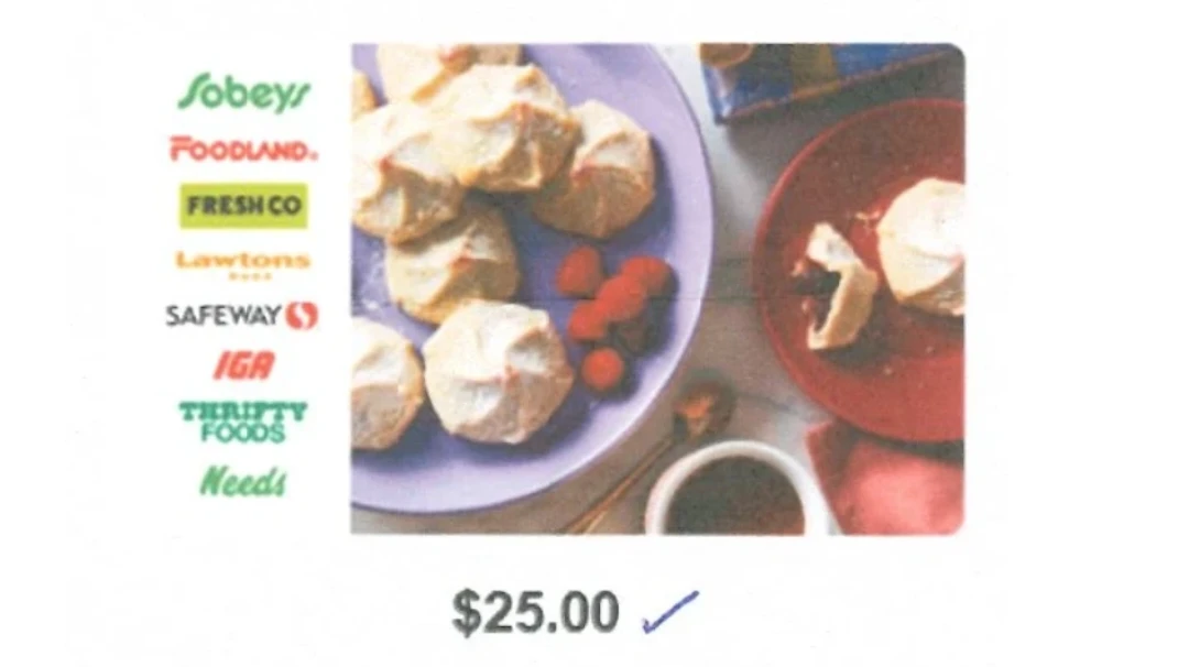 $50 Sobeys/FreshCo grocery gift card (25 each)