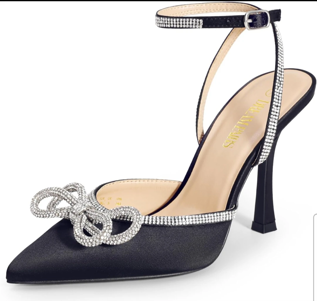 Dream Pairs Black Crystal Bow Heels - photo 2