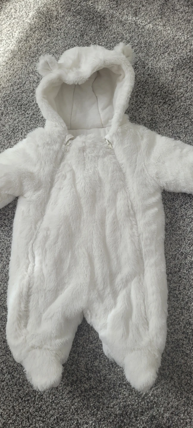Baby Bear Snowsuit White up to 4,5kg