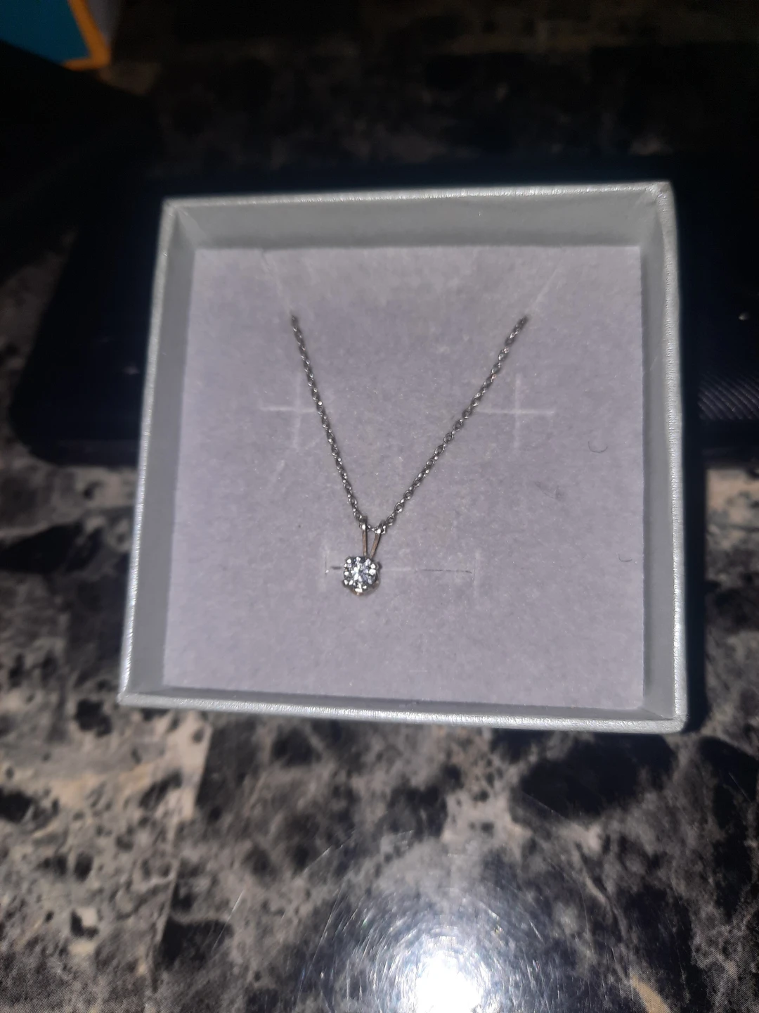 Stering silver Solitaire real natural diamond Pendant Necklace