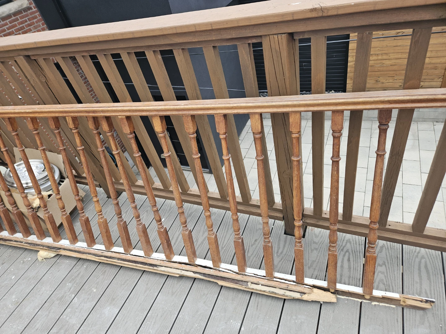 Wooden Stair Railing Section