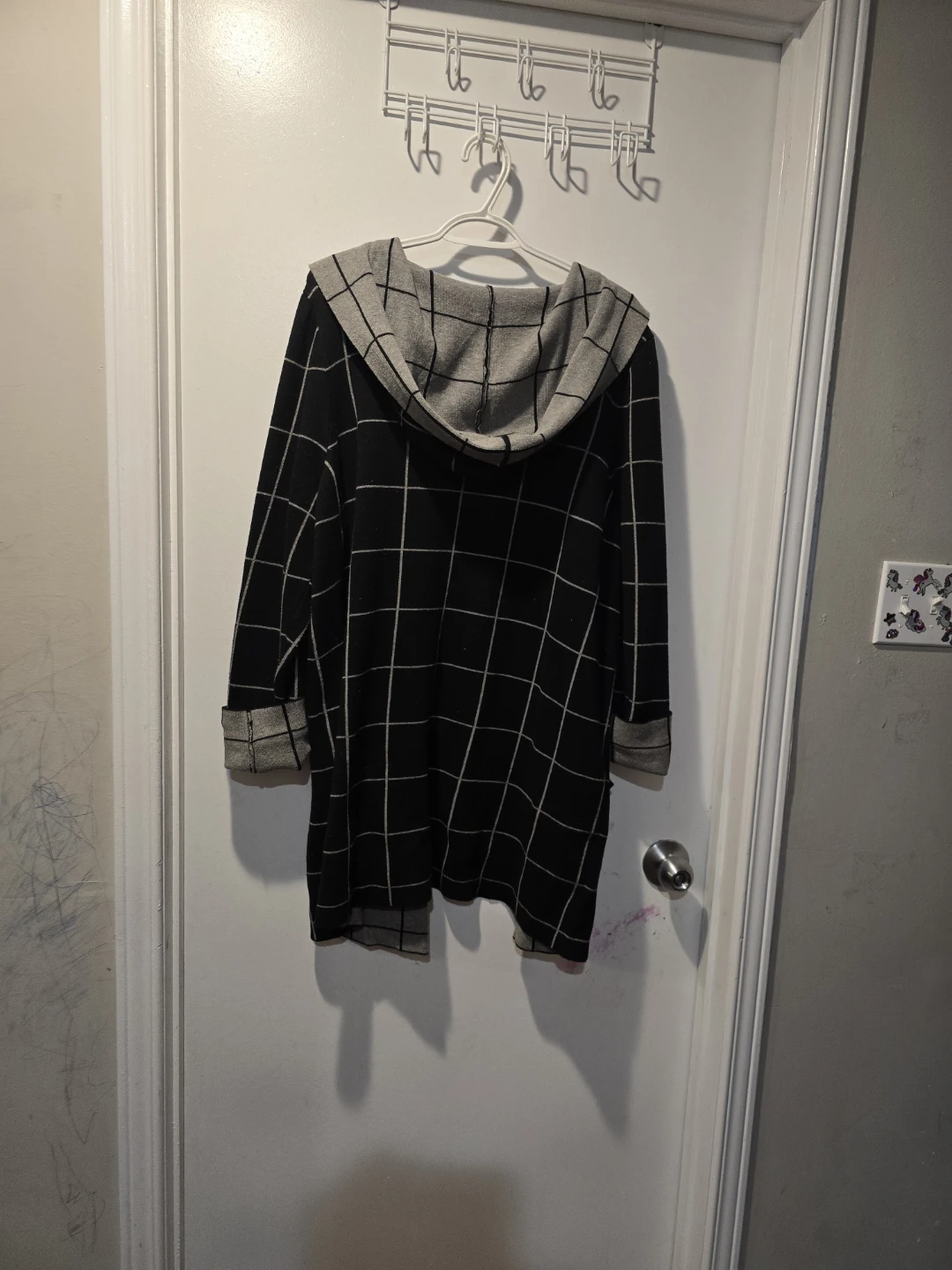 Dex navy blue and Grey Grid Hooded Cardigan - photo 3